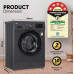 Washing Machine: LG 7 Kg 5 Star Inverter Touch panel Fully-Automatic Front Load Washing Machine with In-Built Heater (FHM1207SDM, Middle Black, Steam for Hygiene Wash)